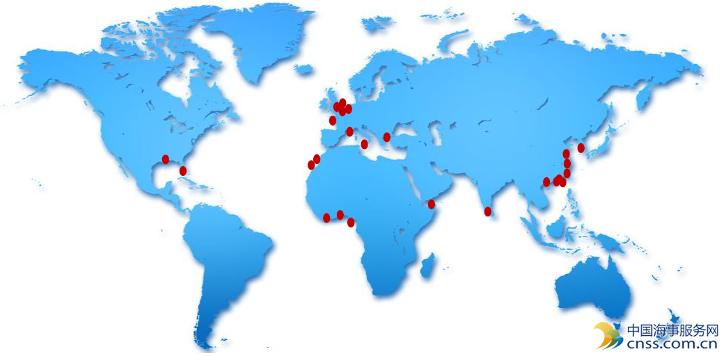 图3 招商局港口全球港口分布示意图